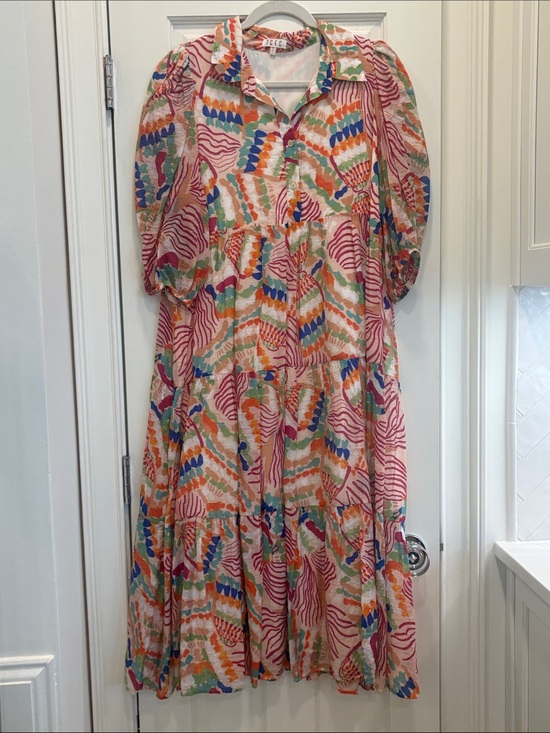TCEC Dresses & Skirts - Colorful Printed Tiered Midi Dress - Multicolor